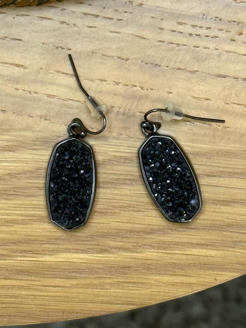 Kendra Scott Danay Earrings in Black Crystallized Drusy